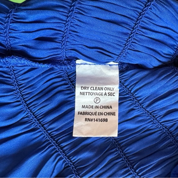 Ramy Brook Keegan Blue Ruffle Sleeve Smocked Waist Blouse Top Size M NWT - Picture 9 of 10